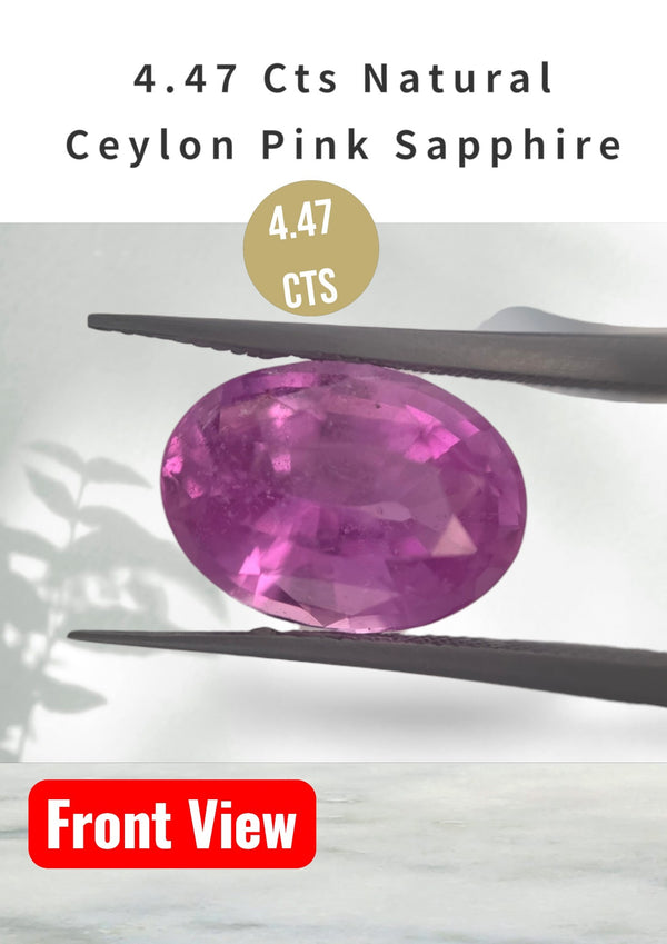 4.47 Cts Natural Ceylon Pink Sapphire